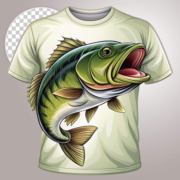 PSD a bass fish cartoon on transparent background