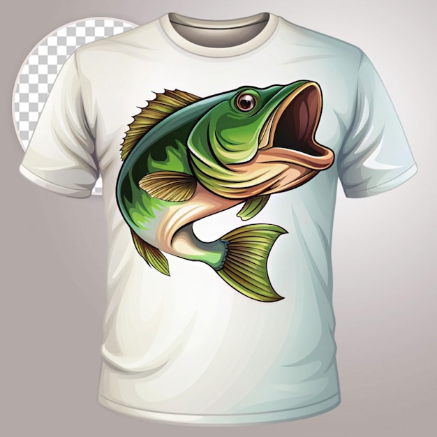 PSD a bass fish cartoon on transparent background