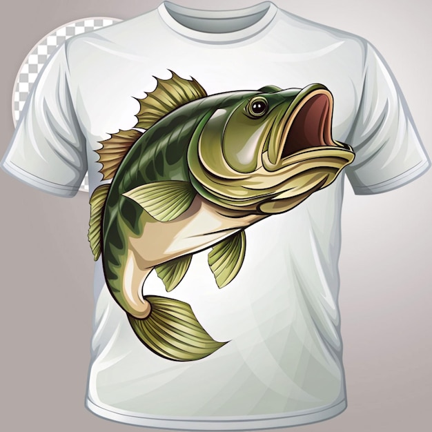 PSD a bass fish cartoon on transparent background