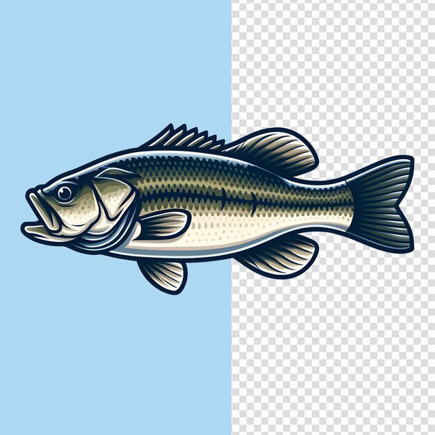 PSD bass fish on transparent background