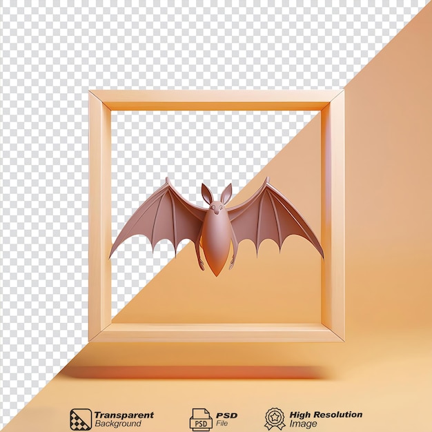 PSD bat frame fly icon isolated on transparent background