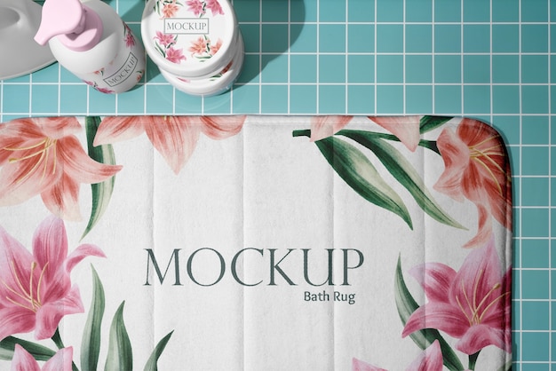 Bath rug mockup design