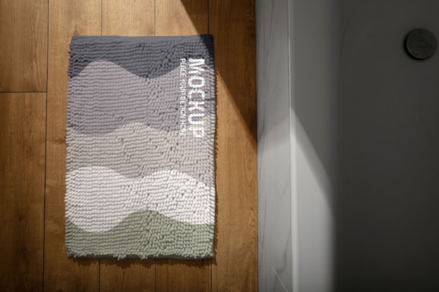 PSD bath rug mockup design