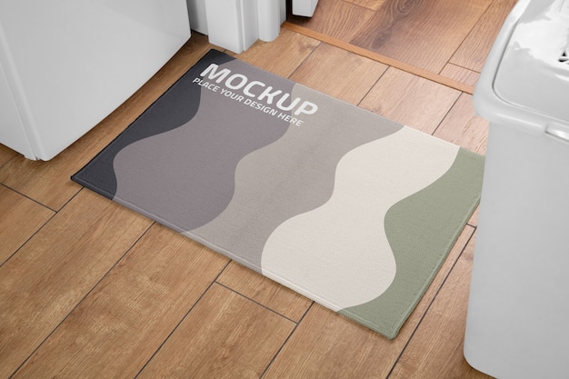 Bath rug mockup design