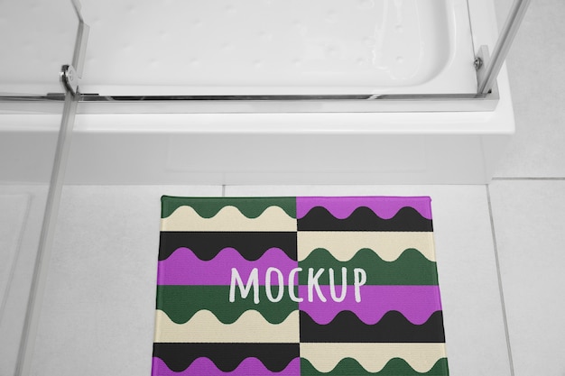 Bath rug mockup design