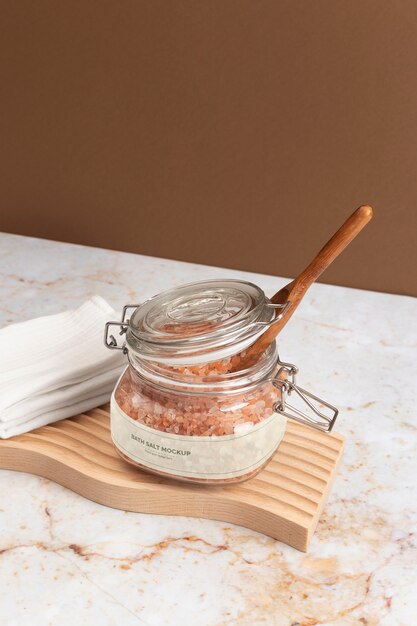 Bath salt packaging mockup