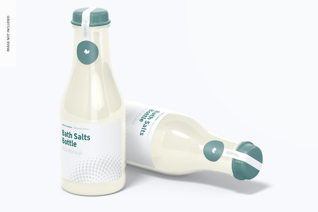 Bath Salts Bottles Mockup, Dropped