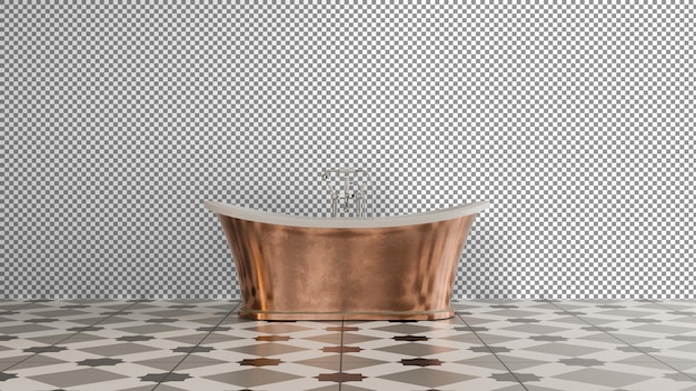 PSD a bathtub sitting on a tiled floor