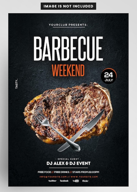 PSD bbq and grill event flyer template