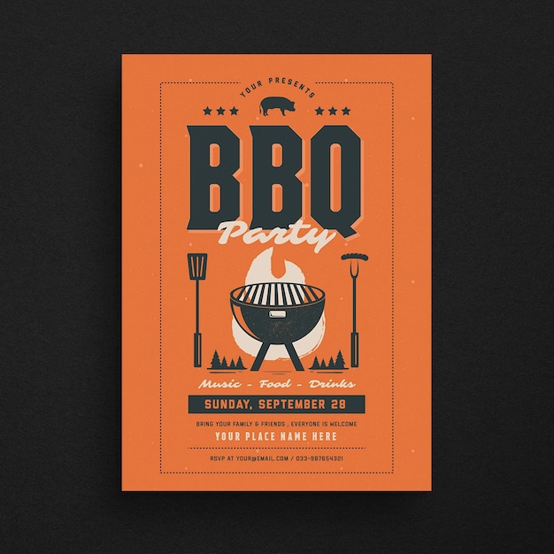 PSD bbq party event flyer