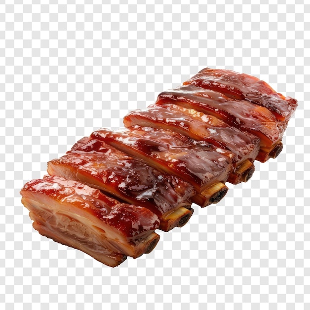 bbq pork front view full length on transparency background PSD