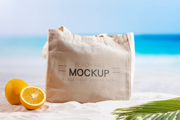 Beach bag mockup design