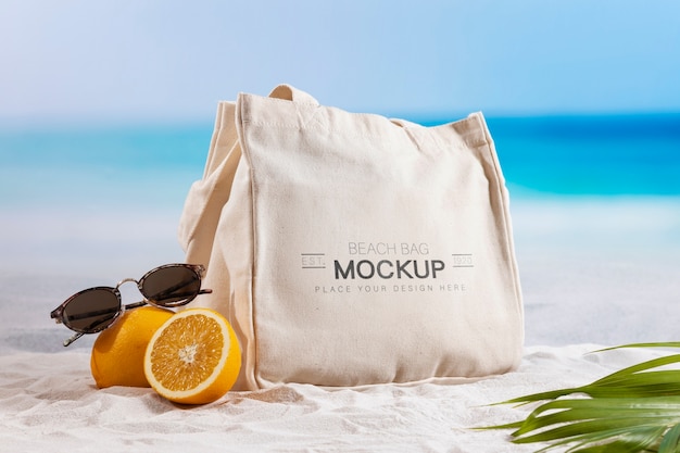 Beach bag mockup design