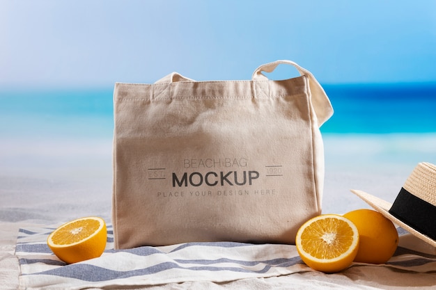 Beach bag mockup design