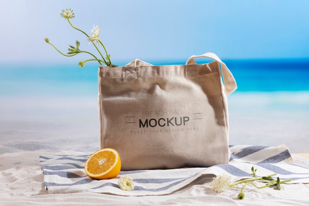 Beach bag mockup design