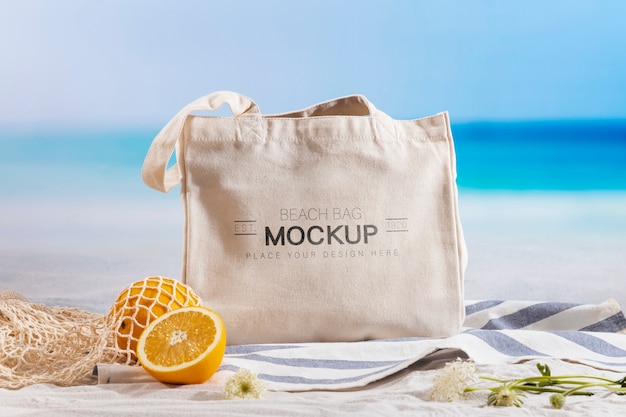 PSD beach bag mockup design