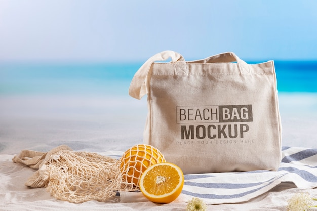 Beach bag mockup design