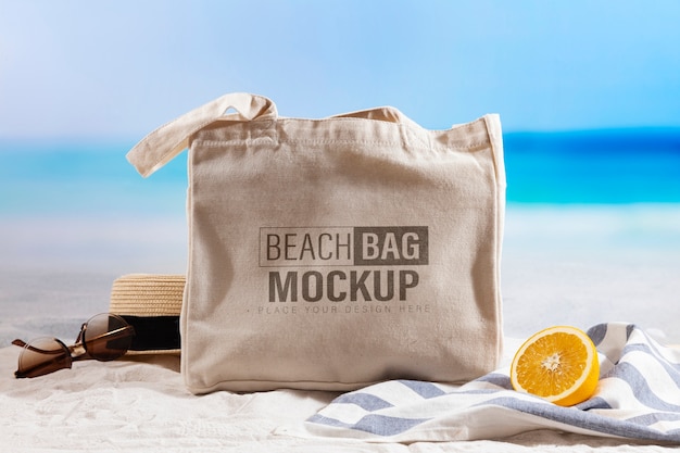 Beach bag mockup design