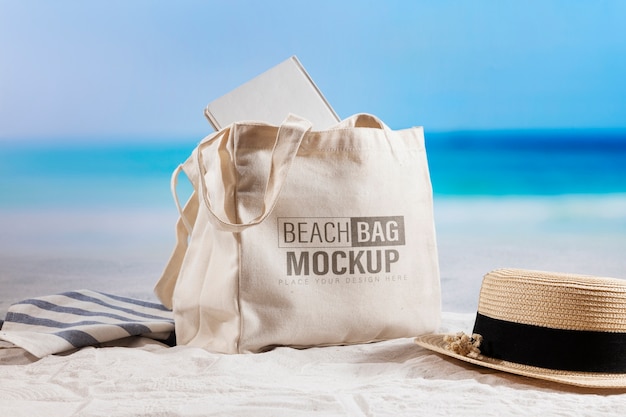 Beach bag mockup design