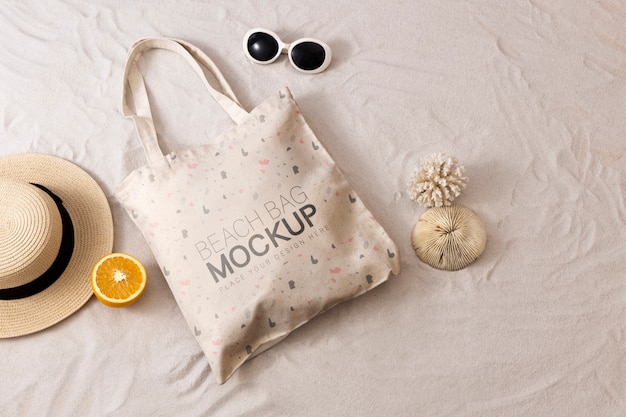 Beach bag mockup design