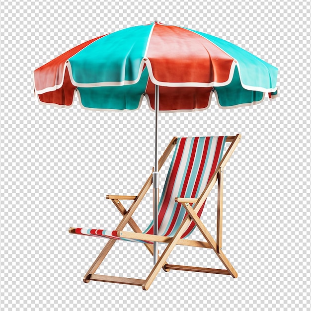 Beach chair isolated on transparent background