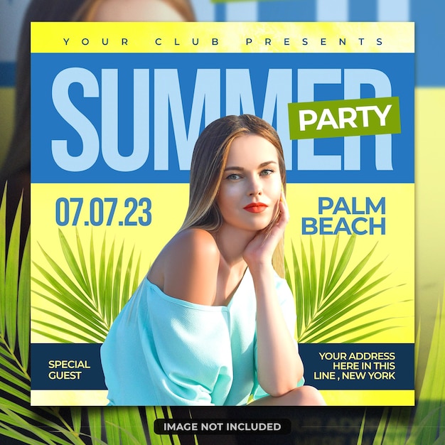 Beach party in summer season poster design