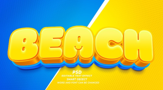 Beach PSD 3d editable text effect photoshop template