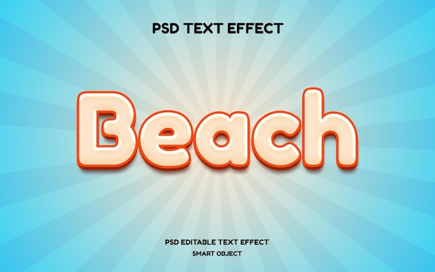 beach text effect editable mockup