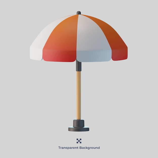 Beach Umbrella 3d icon illustration