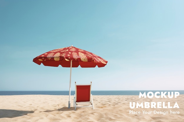 Beach umbrella mockup