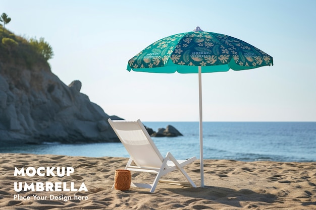 Beach umbrella mockup