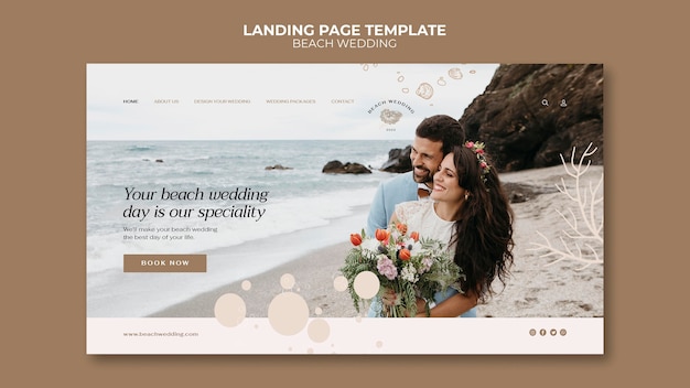 Beach wedding web template