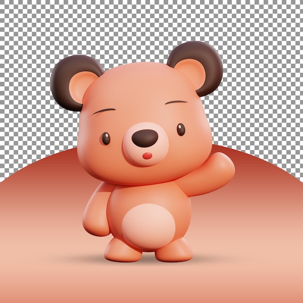 Bear 3d rendering pose 2