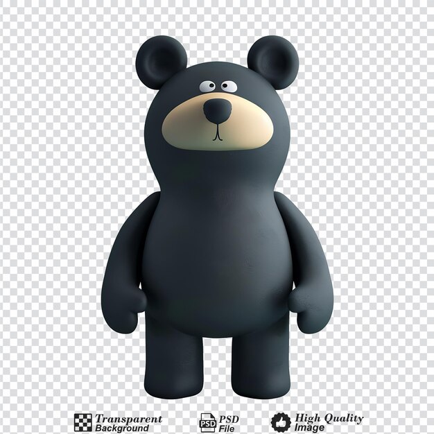 PSD bear carto character isolated on transparent background