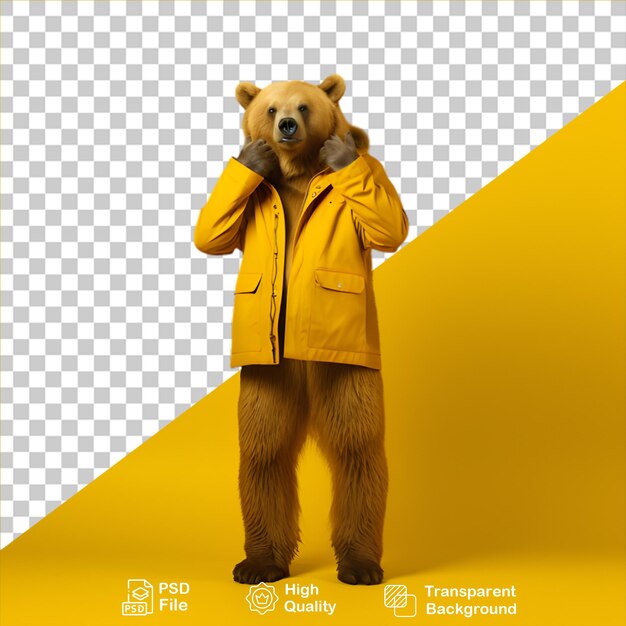 bear character isolated on transparent background