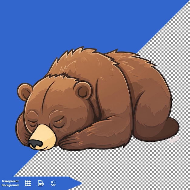 PSD a bear is sleeping on a checkered sheet