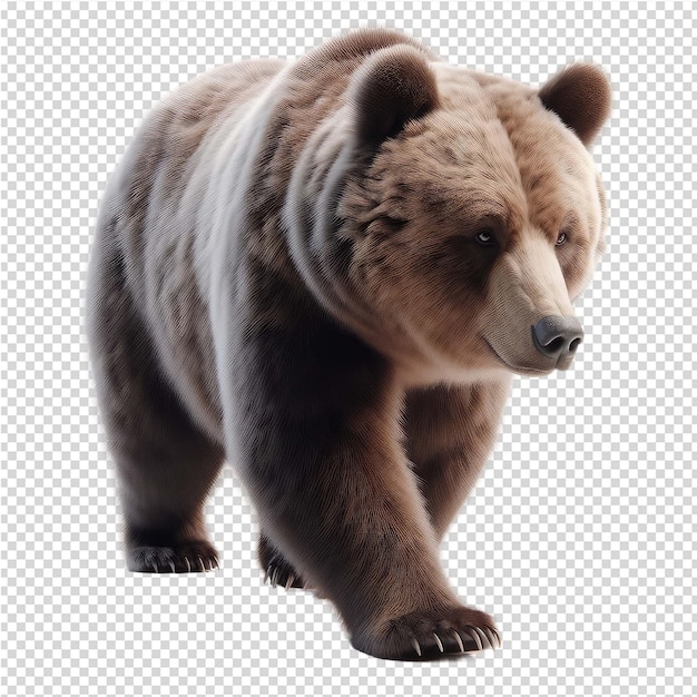 a bear is standing on a transparent background