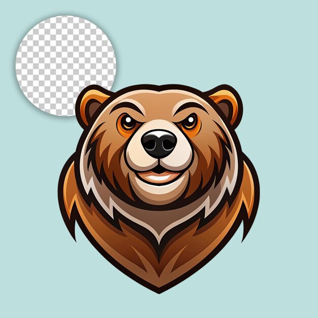 PSD bear logo on transparent background