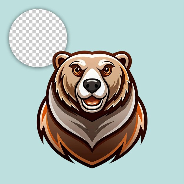 PSD bear logo on transparent background