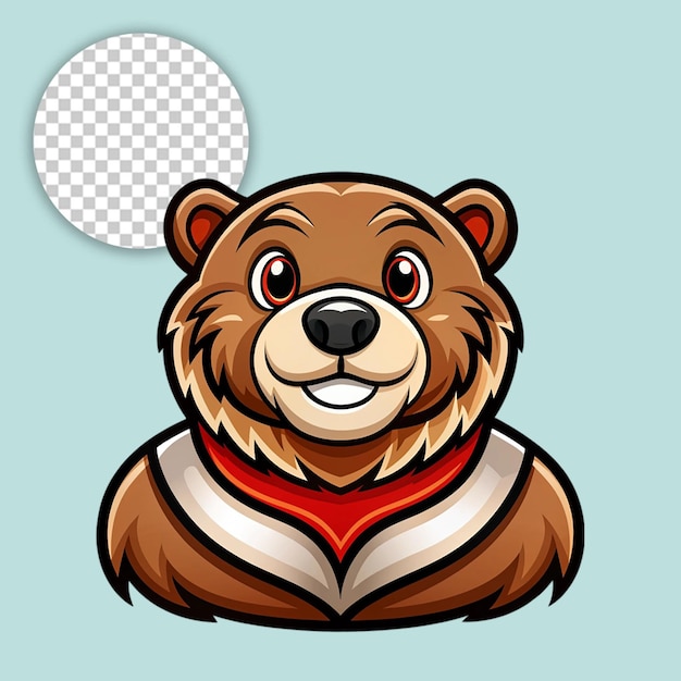 PSD bear logo on transparent background