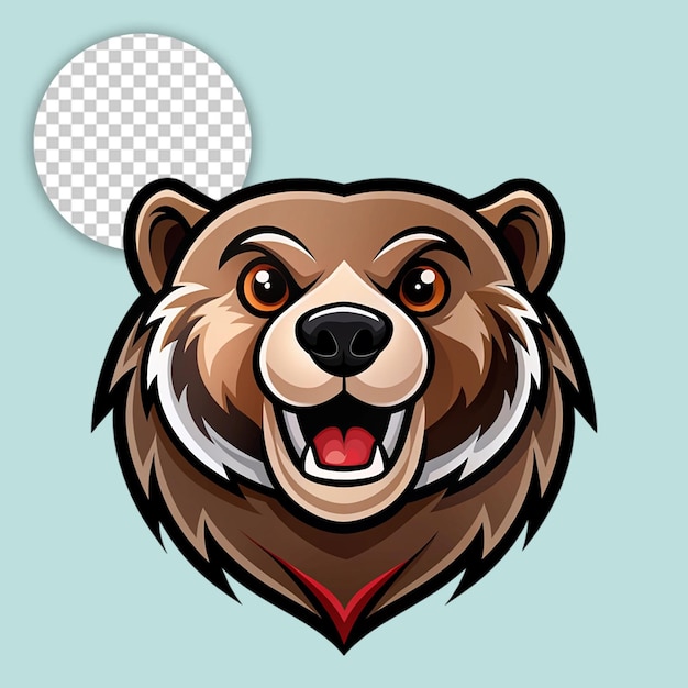 PSD bear logo on transparent background