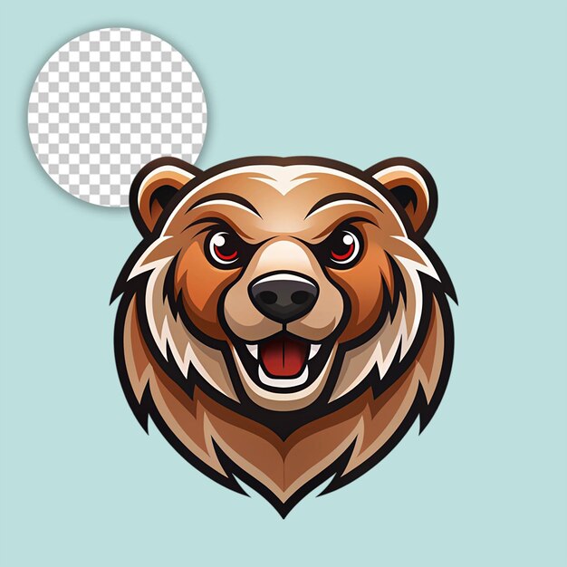 PSD bear logo on transparent background