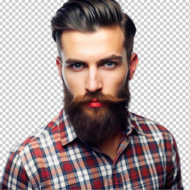 Beard man on transparent background