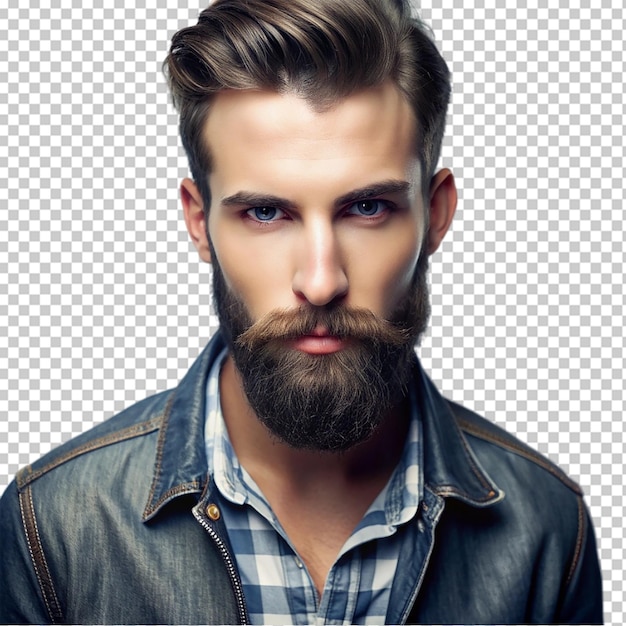 Beard man on transparent background