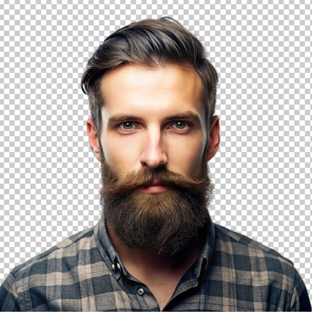 Beard man on transparent background