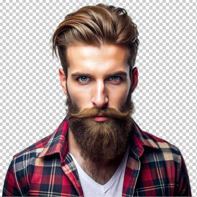 Beard man on transparent background