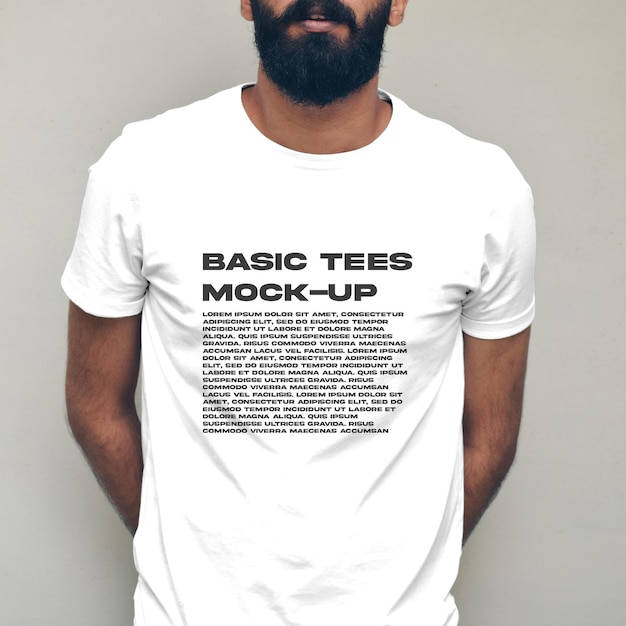 Beard Man With White Shirt Mockup