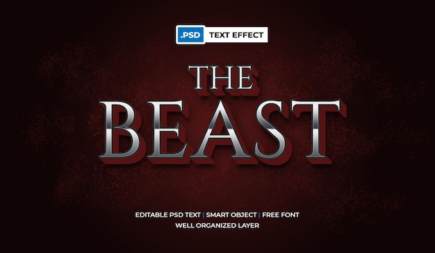 Beast psd text effect, editable and fits on halloween theme