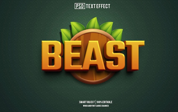 beast text effect font editable typography 3d text