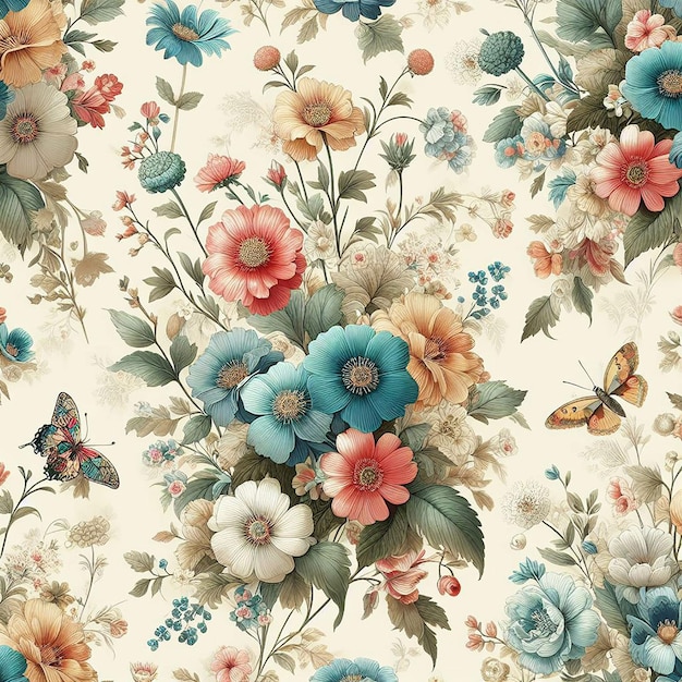 Beatiful colorful flower seamless pattern